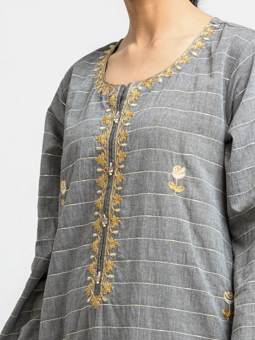 Edenrobe Pret 2Pc Embroidered Cotton Jacquard Shirt Trouser