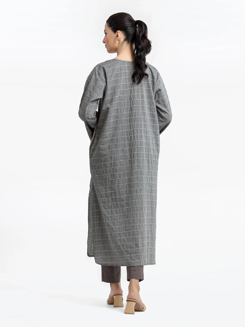 Edenrobe Pret 2Pc Embroidered Cotton Jacquard Shirt Trouser